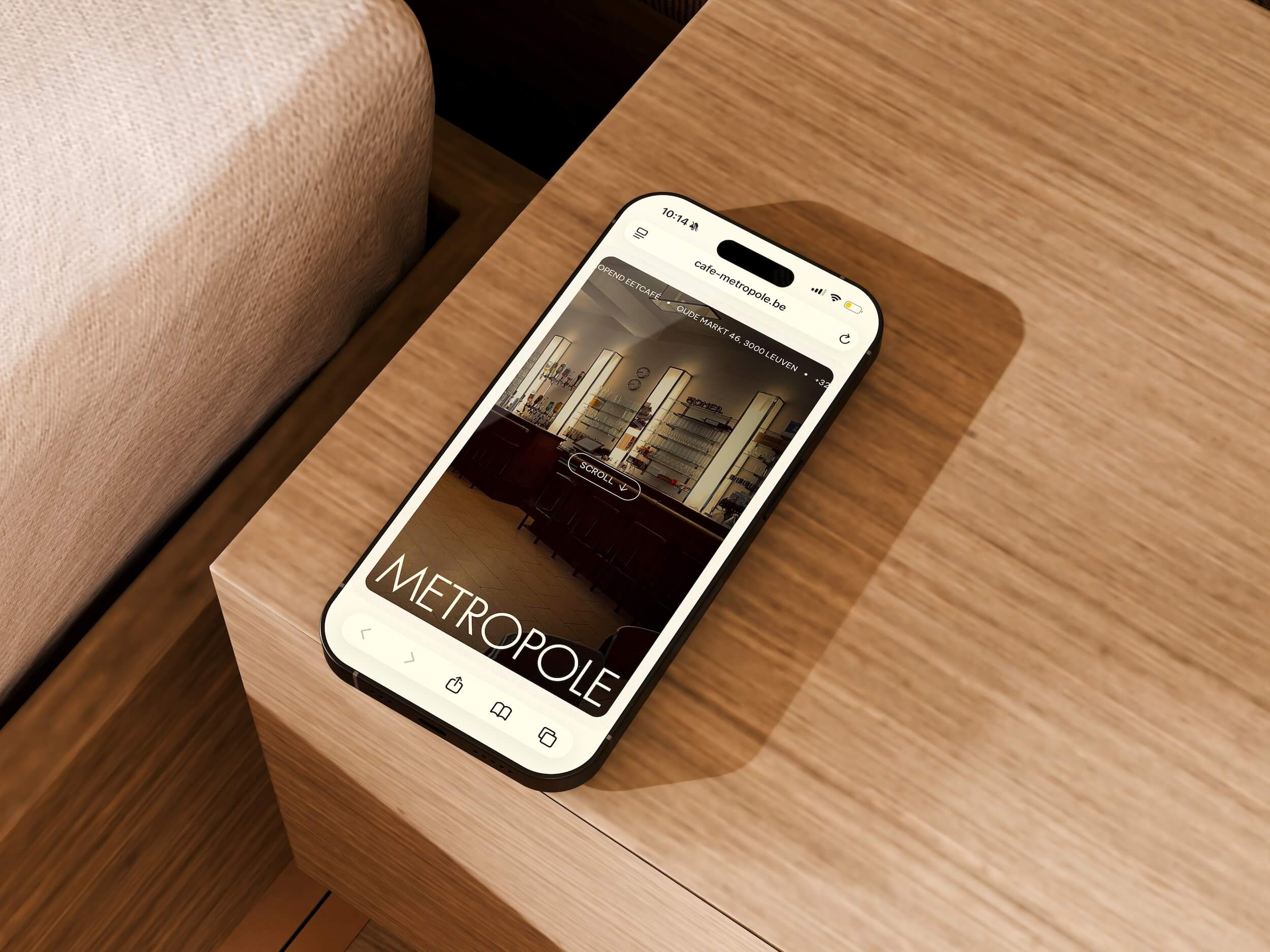 Webflow website design for Cafe Metropole, Leuven