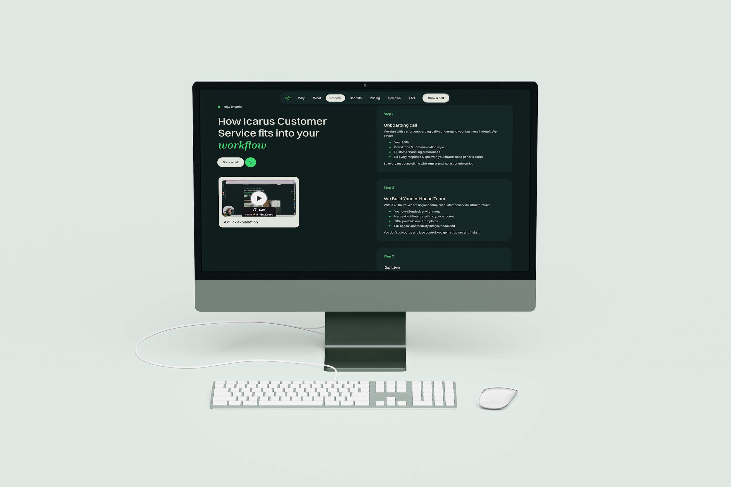 Webflow website design for client project, Icarus CS