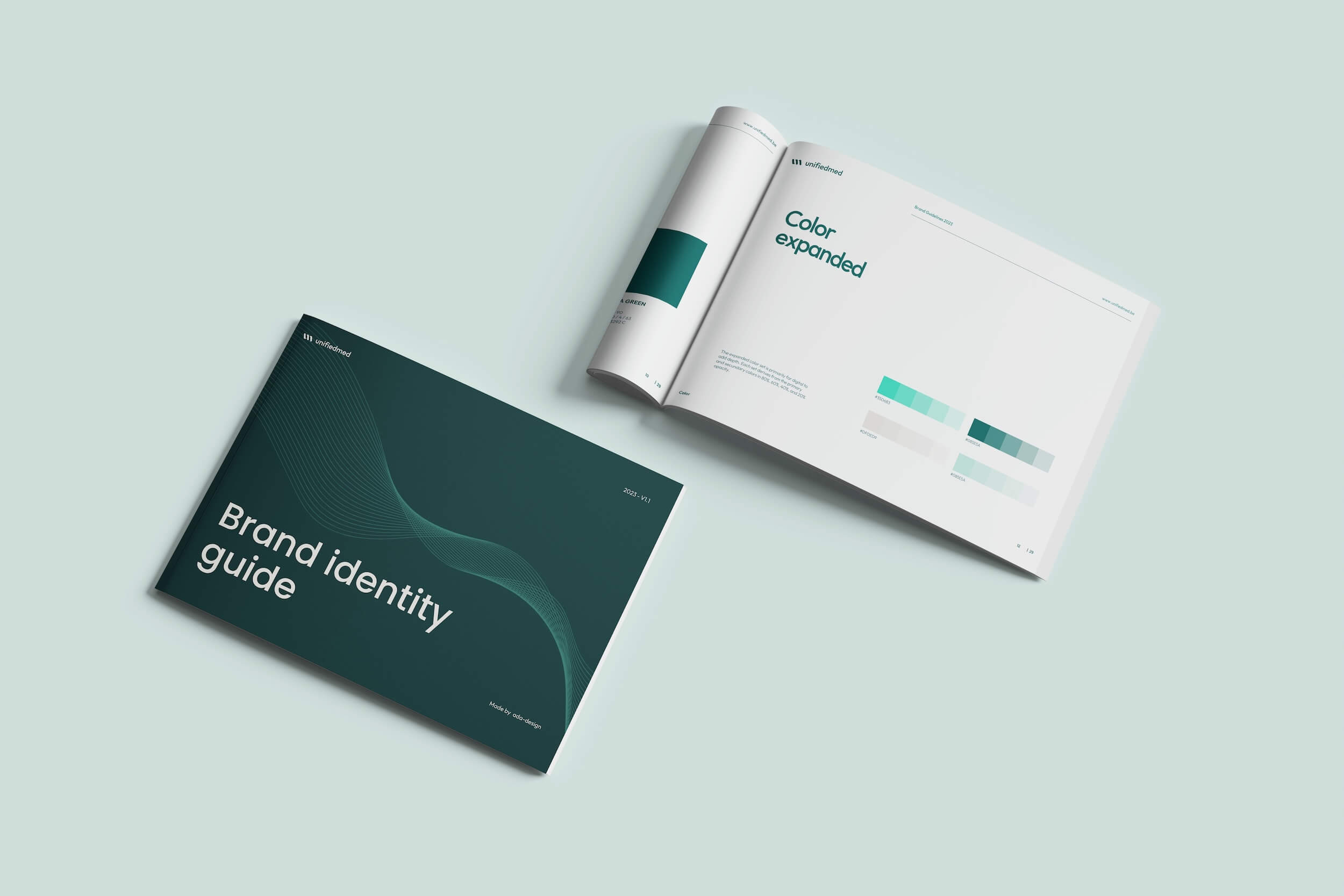 Brand identity guide design for client, Unifiedmed