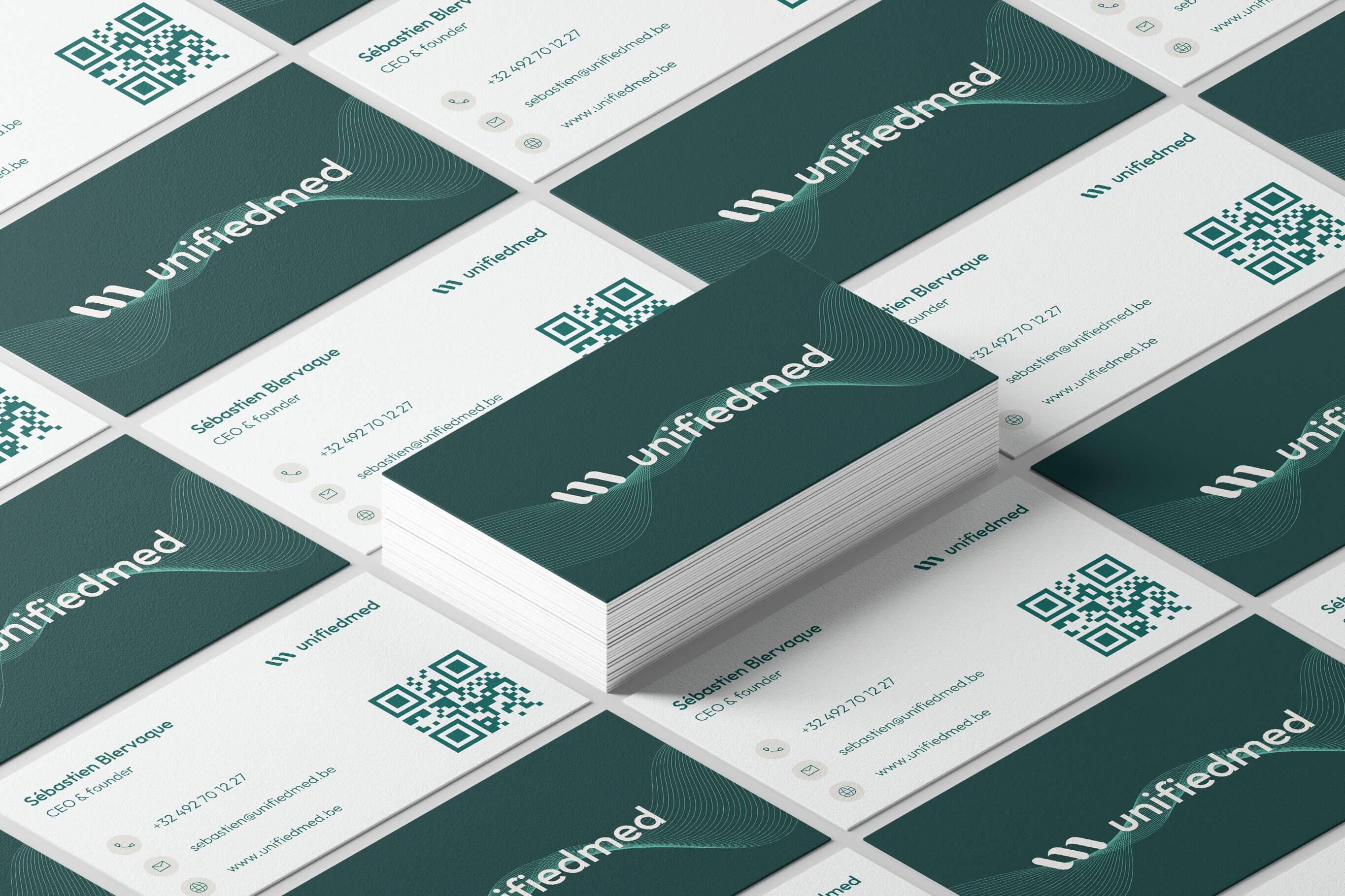 Business card design for Unifiedmed, medical radiology network