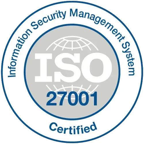 ISO/IEC 27001:2022 certified by UKAS-accredited body.