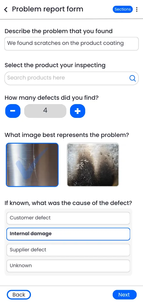 Q-Hub asset management software showing scheduled 6-monthly ladder safety inspections for asset 233232 with task assignments and due dates