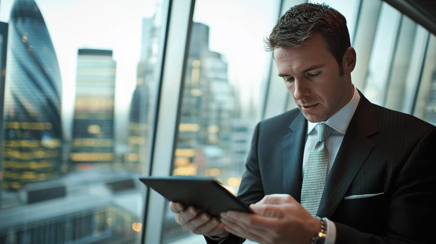 Four professionals collaborate in a modern office, working on multiple computer screens displaying complex data and workflows, symbolising advanced software solutions and digital transformation in a high-tech business environment.