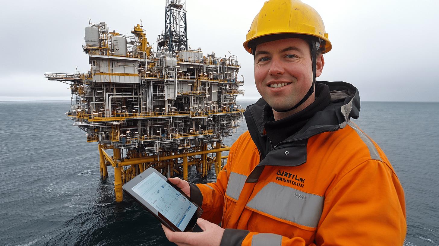 A high-tech industrial setup featuring an engineer analyzing data on a tablet, with complex machinery and multiple digital screens showcasing intricate technical schematics, emphasizing innovation, efficiency, and seamless integration.
