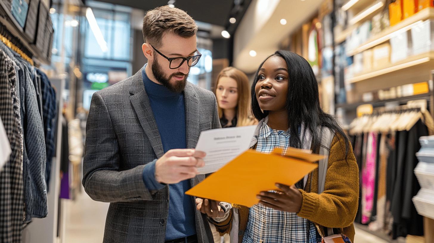 A professional, modern office environment featuring a person engaged in a conversation, symbolising collaboration, innovation, and tailored solutions for business process optimisation and digital transformation.