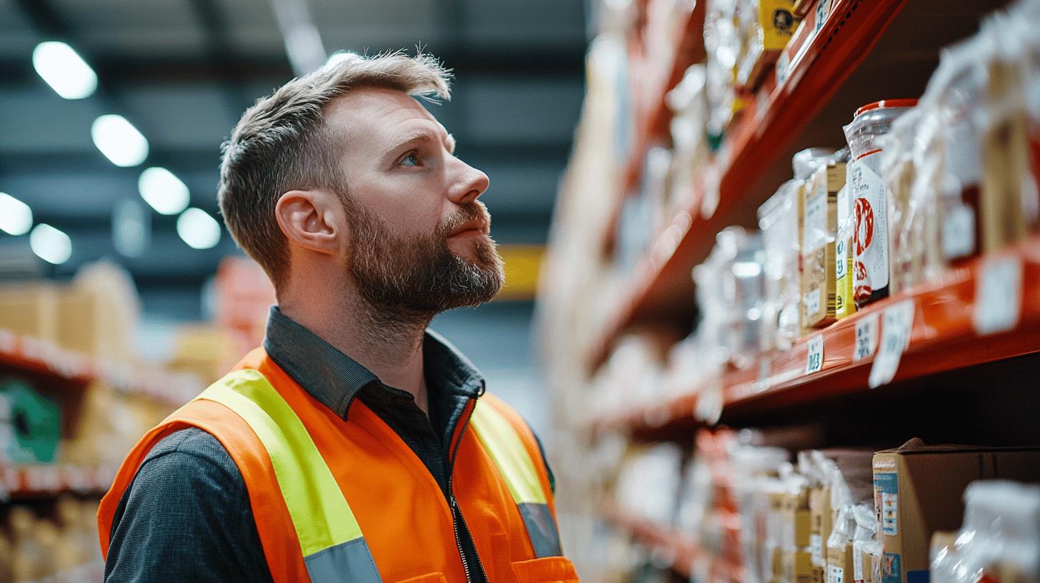A professional in a store or workspace interacts with a tablet, surrounded by advanced robotic equipment, symbolizing digital transformation, innovative software integration, and workflow optimization. The setting highlights technology-driven efficiency.