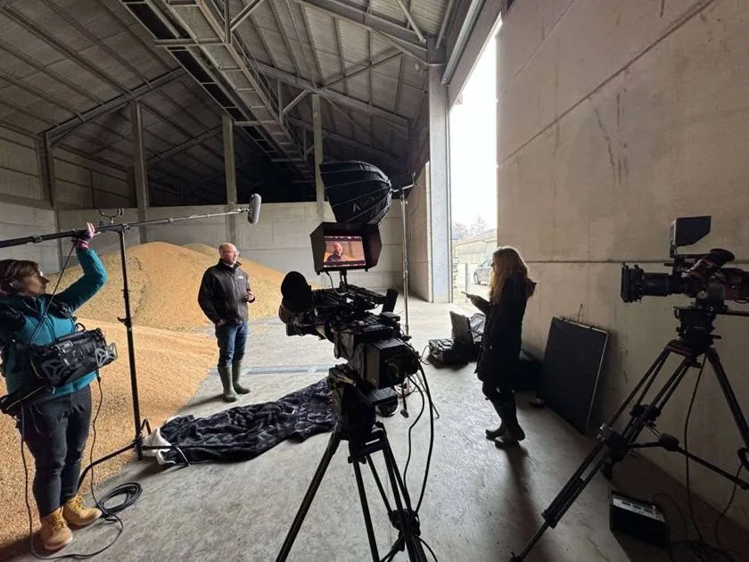 Behind the scenes: interviewing a farm manager in a grain store