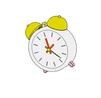 A clock with a yellow hat on top of it.