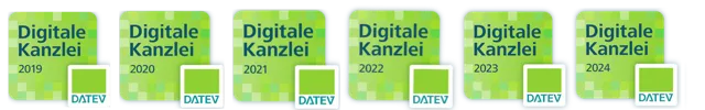 Siegel für "DATEV Digitale Kanzlei" im Zeitraum 2019 bis 2025.