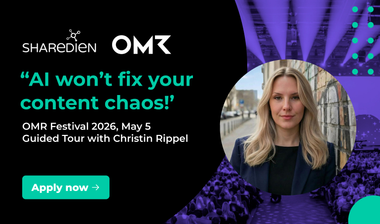 Christin Rippel kündigt die OMR Guided Tour AI Won’t Fix Your Content Chaos für das OMR Festival 2026 an