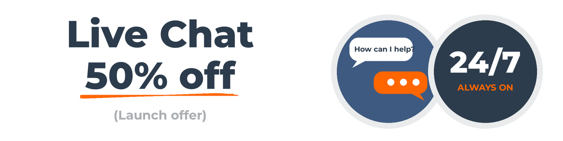 Homeflow Live Chat: 50% off launch offer, answering visitors 24/7