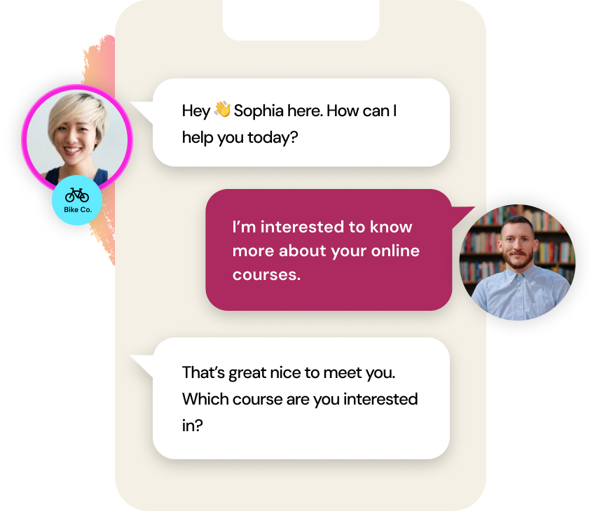 A chat thread showing an engaging conversation