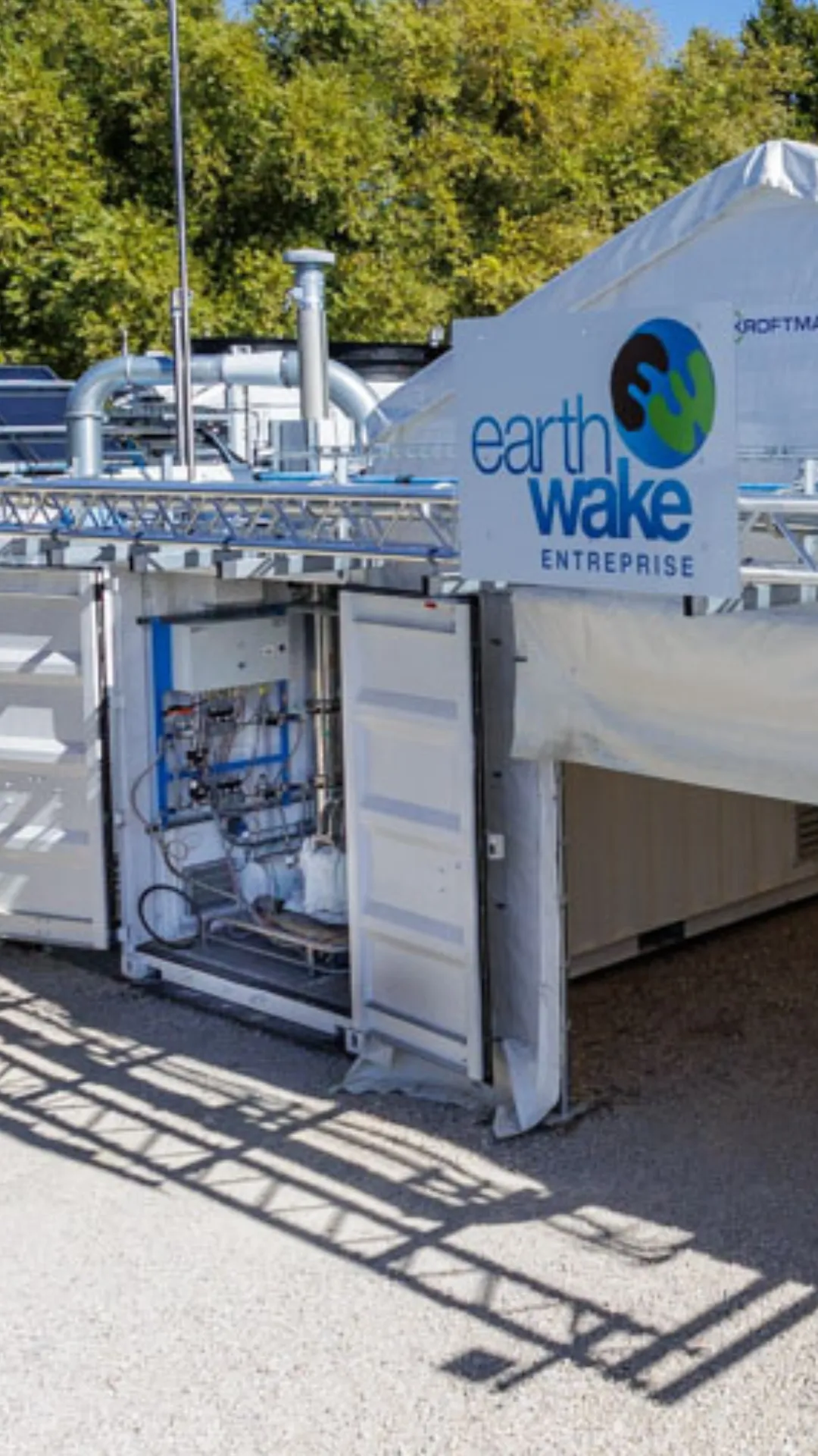 Chrysalis Earthwake plastic recycling machine industrial outdoor installation