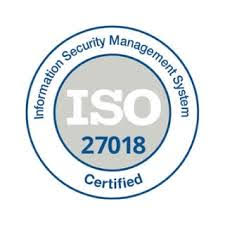 ISO 27018 Certified Information Security Management System badge.