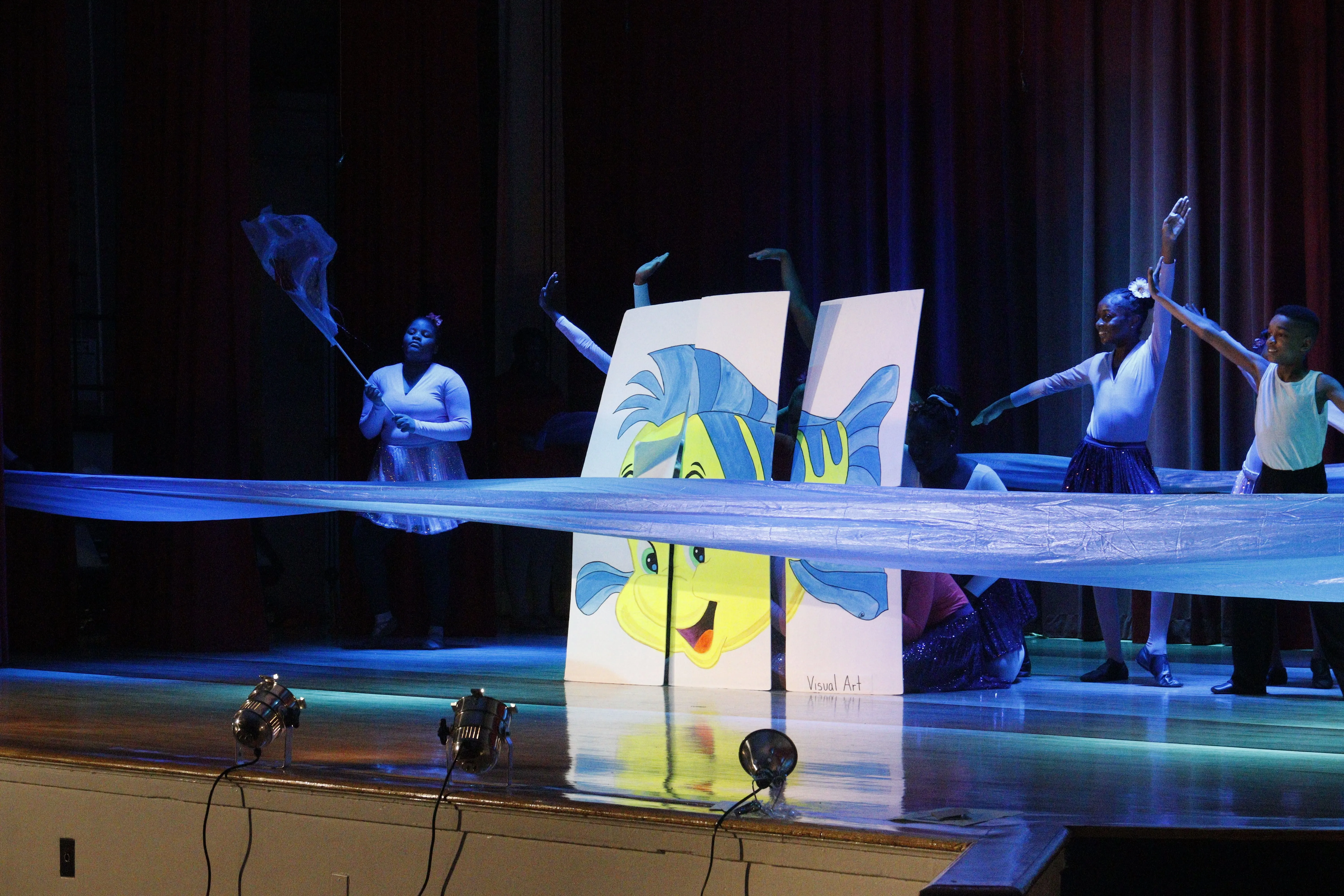 Ballet rehearsal in bright room
