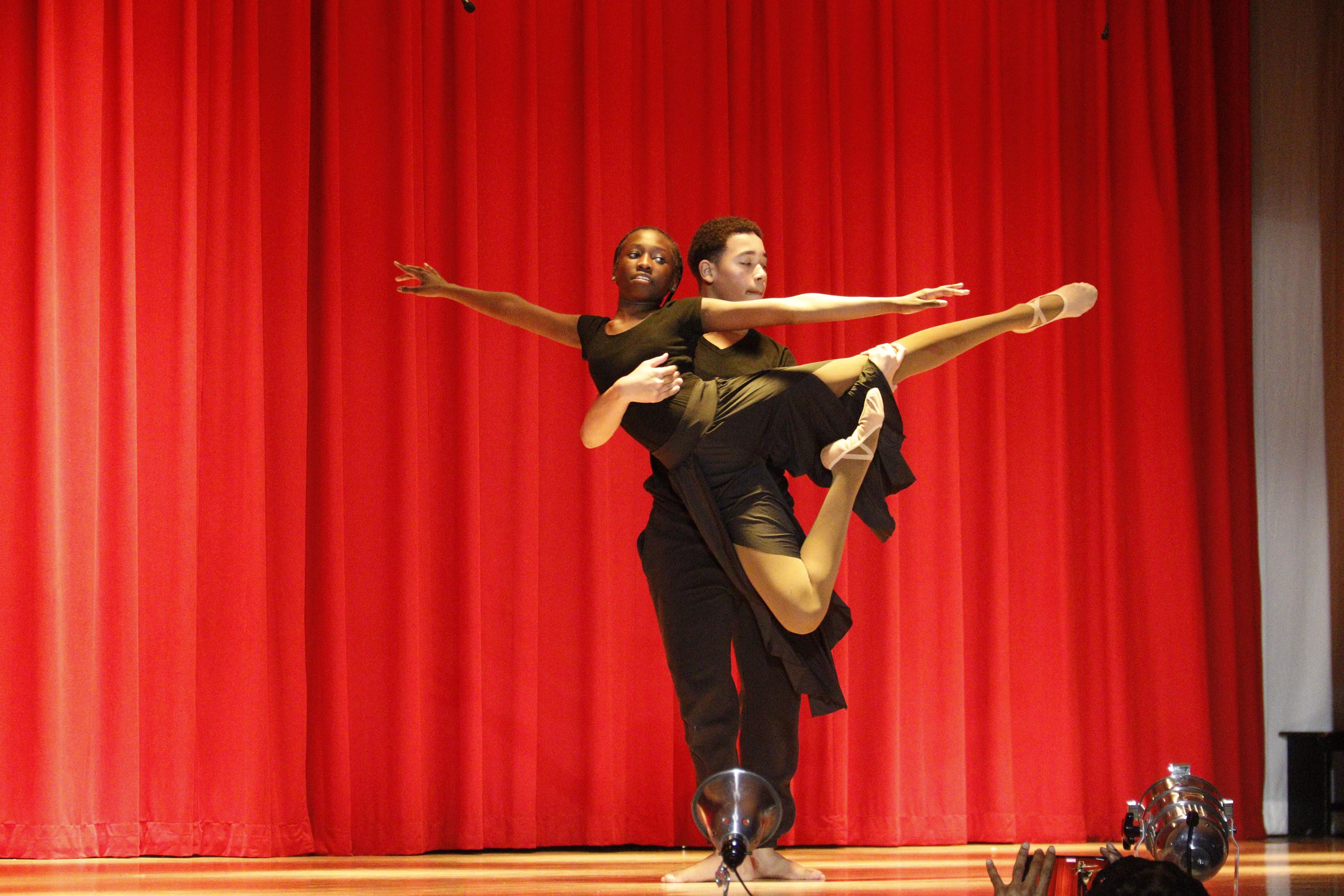 Students warming up for ballet