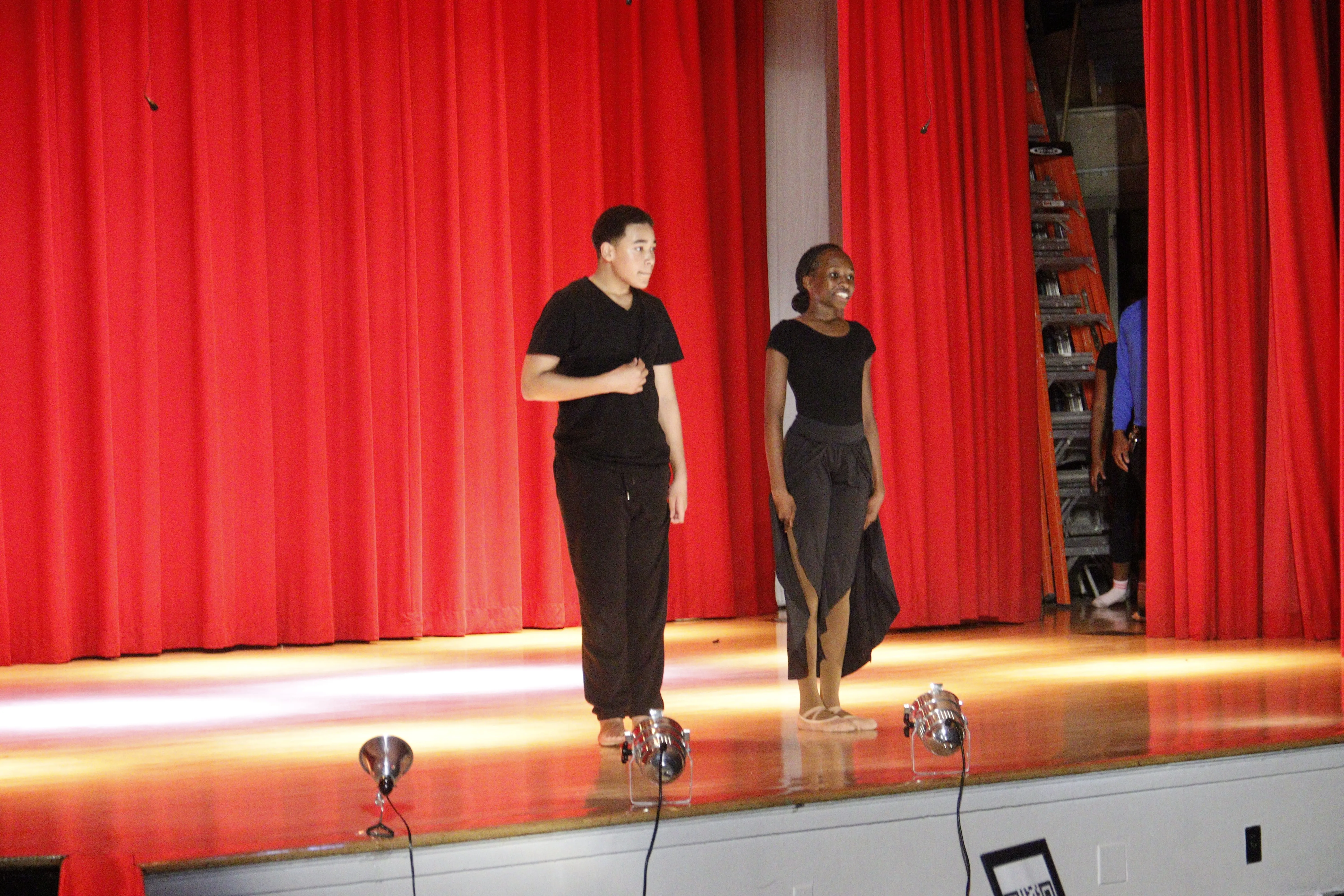 Young dancer performing solo