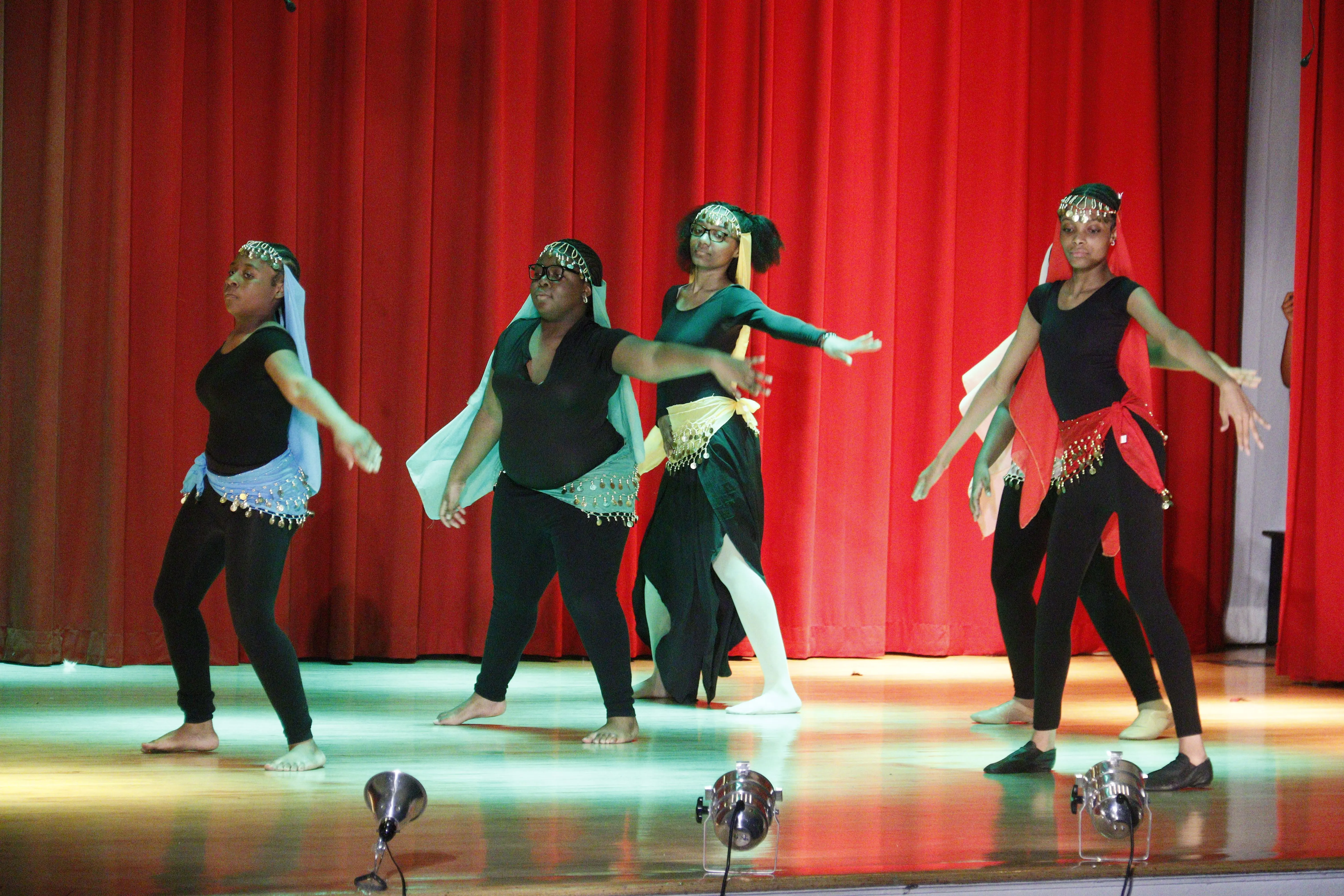 Principal Hendrickson in Meyer Levin auditorium
