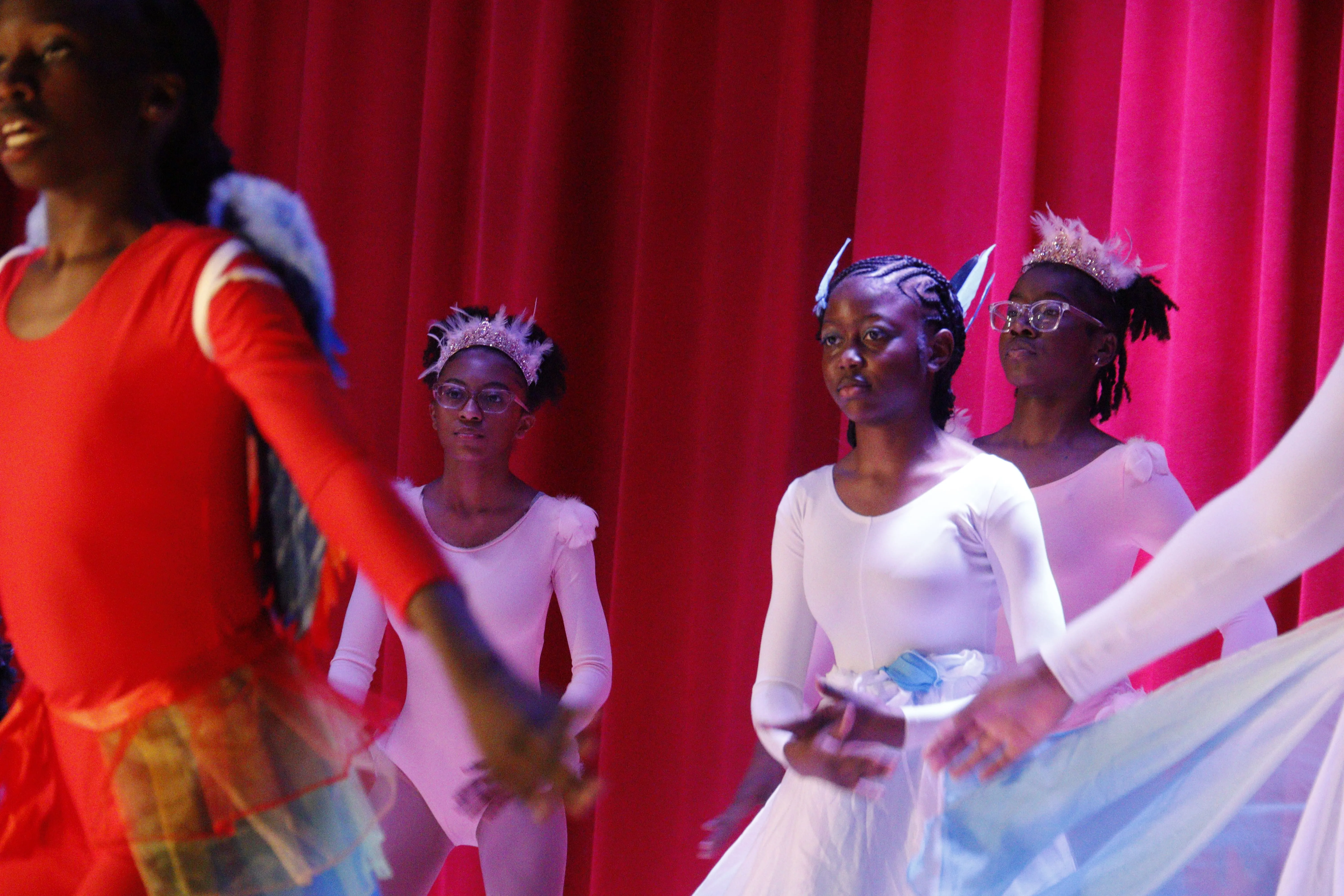 Group performing contemporary dance move