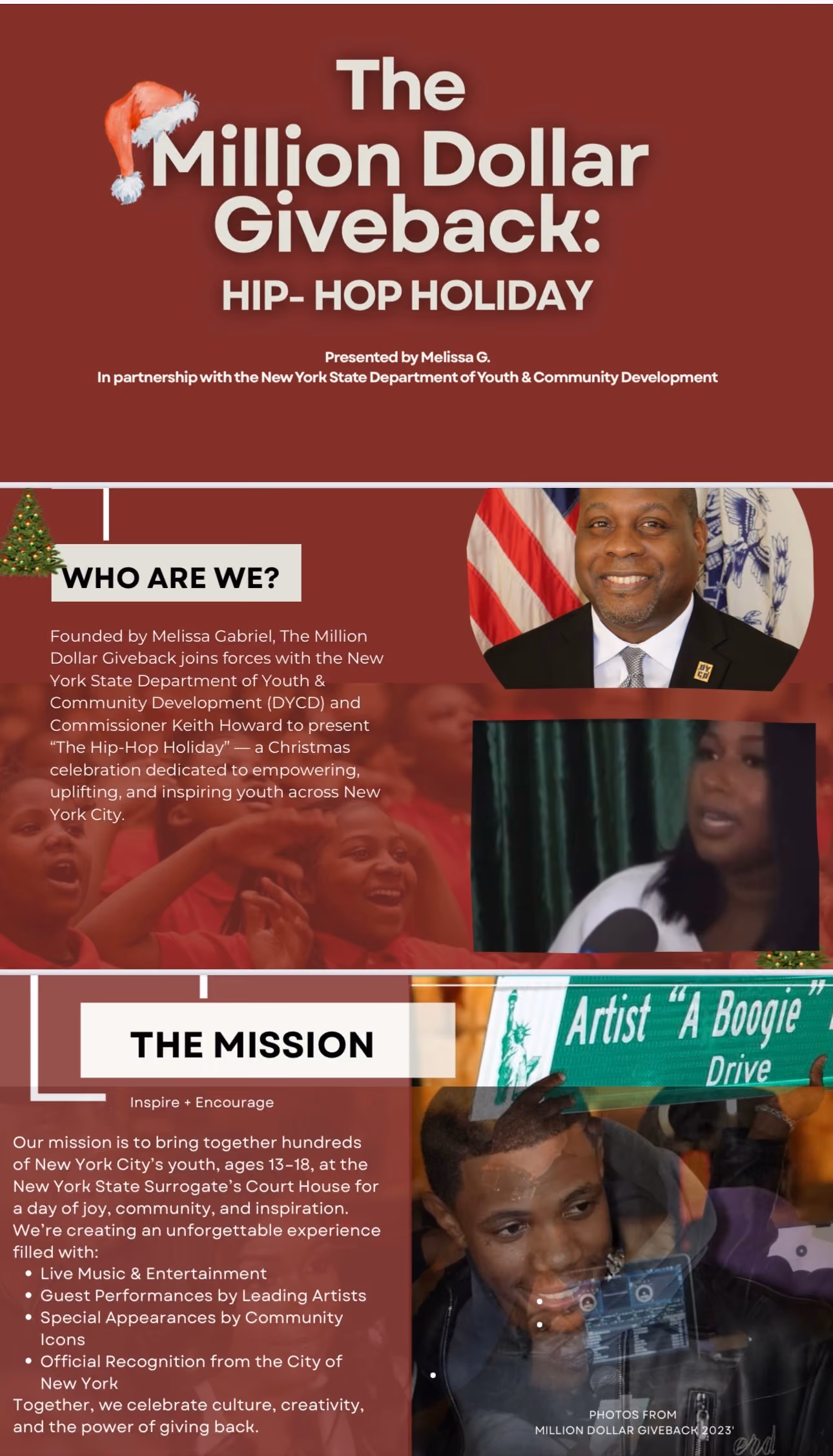 The Million Dollar Giveback: Hip-Hop Holiday flyer