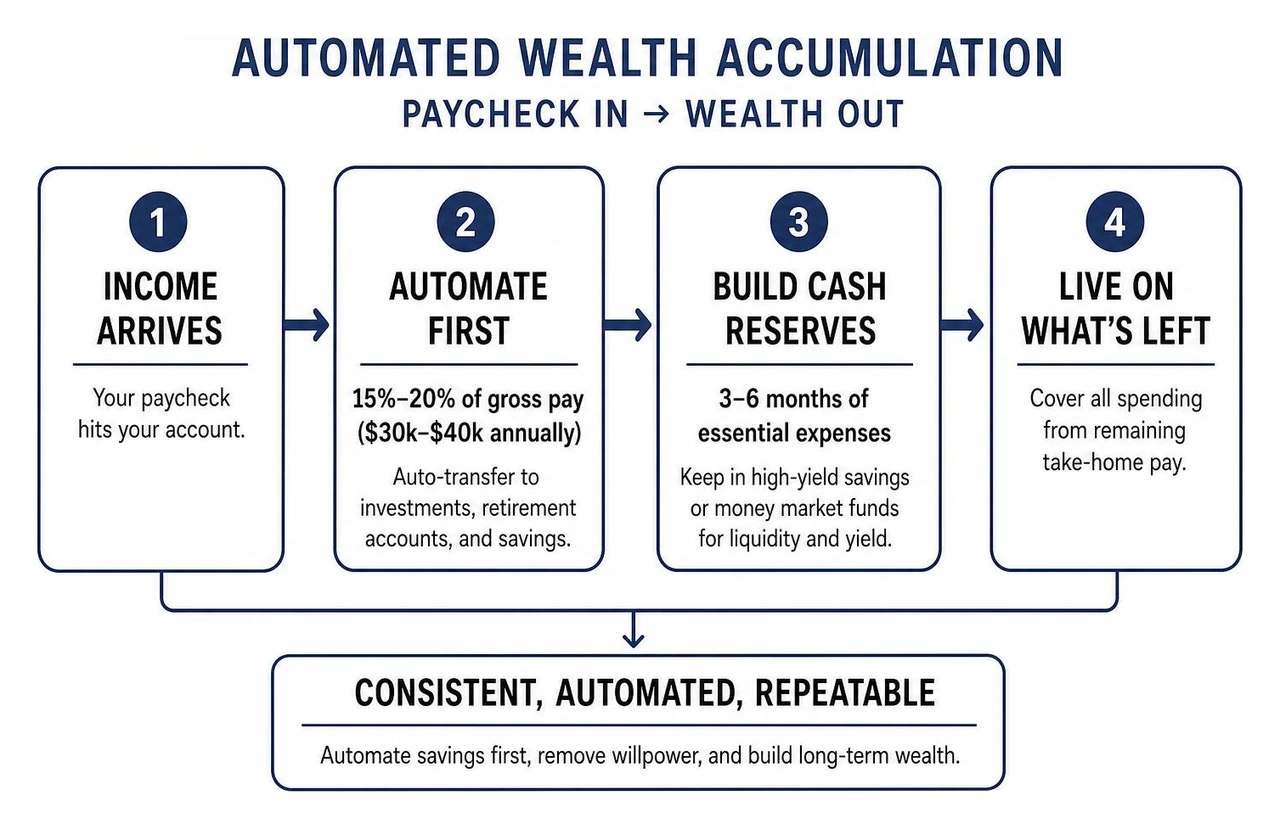 automated wealth accumulation and savings diagram automated wealth accumulation and savings diagram