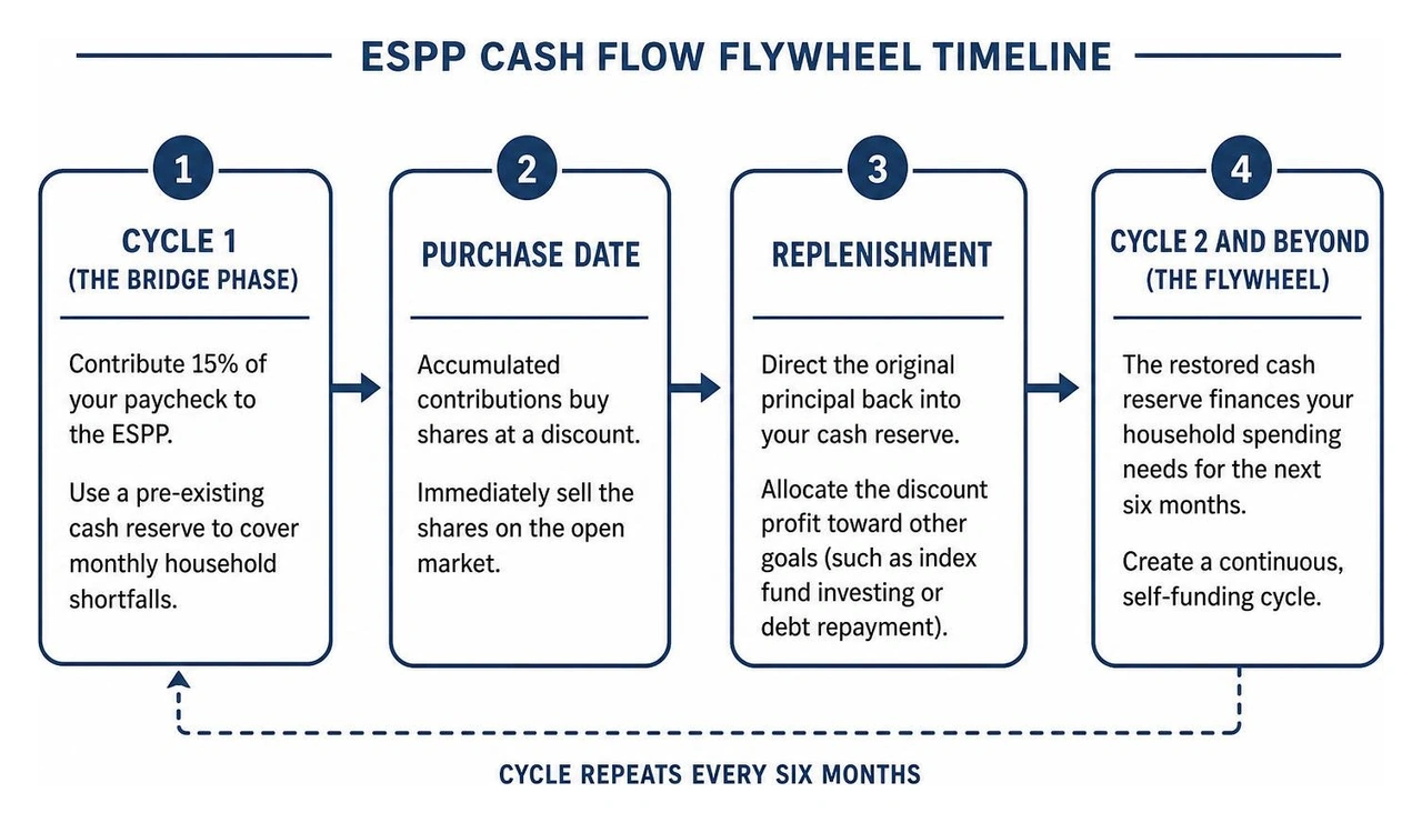 ESPP cash flow flywheel timeline