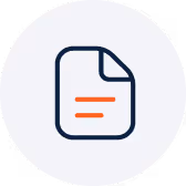Icon of a document with two orange horizontal lines representing text.