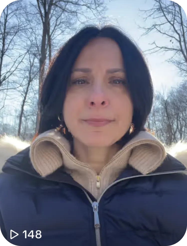 Carmela Rea, CEO of EggFund, sharing fertility financing advice in a TikTok video outdoors.