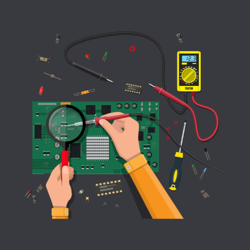 Ilustração de troca de peças de computadores