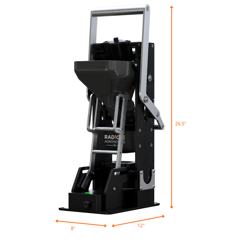 GeoPress™ Lite measures 8"w x 12"d x 26.5"h and weighs 30.2 pounds.