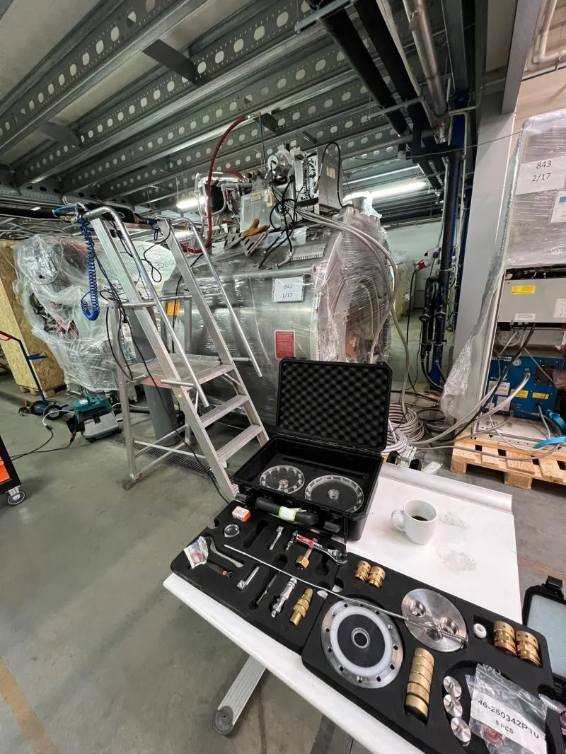 Specialized access components used for controlled MRI magnet inspection and de-icing.