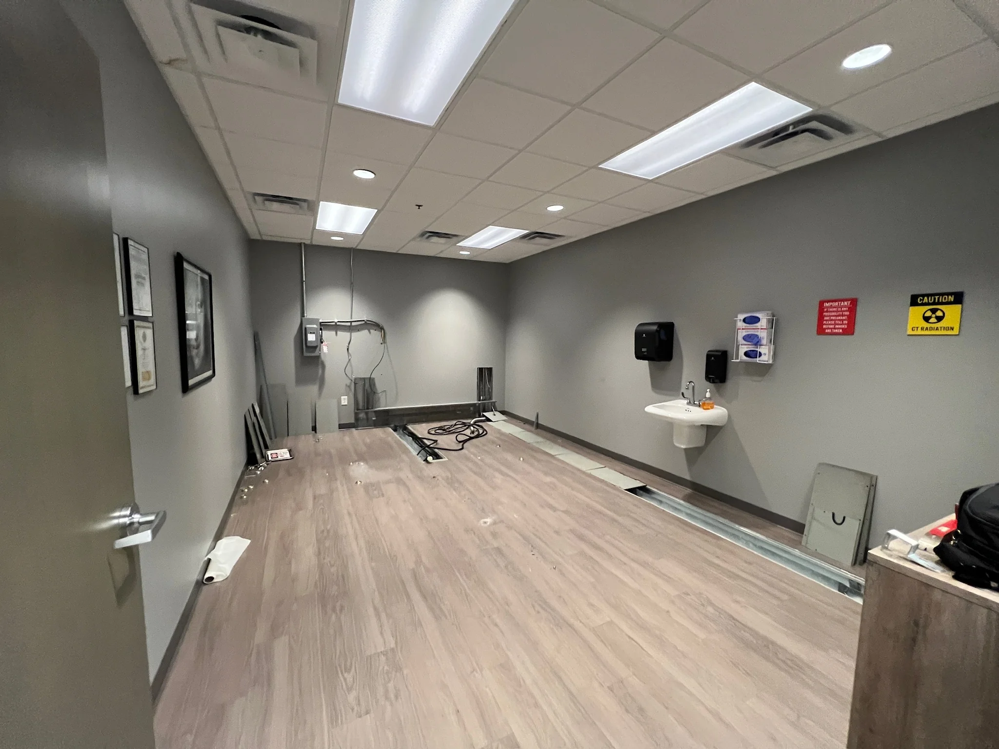 Georgia Urology scan room after removal of the CT gantry and patient table.
