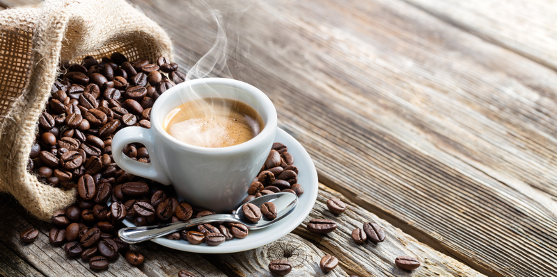 coffee cup with beans 