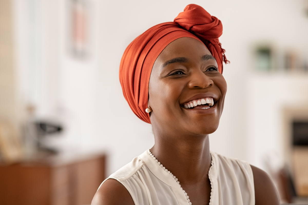 woman with head scarf 