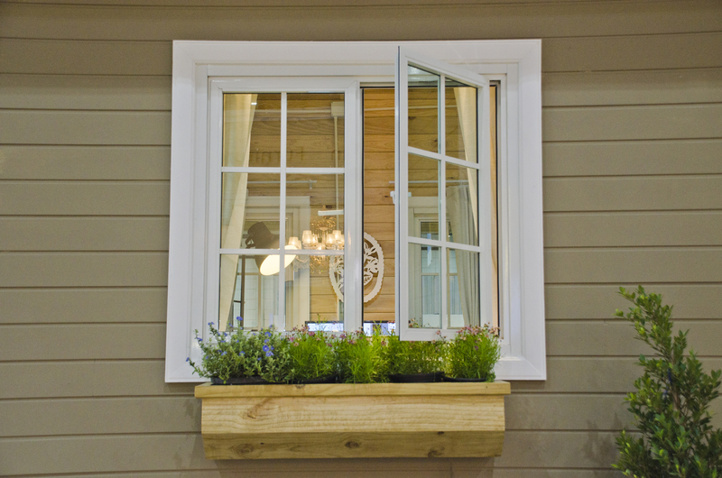 house with window open 