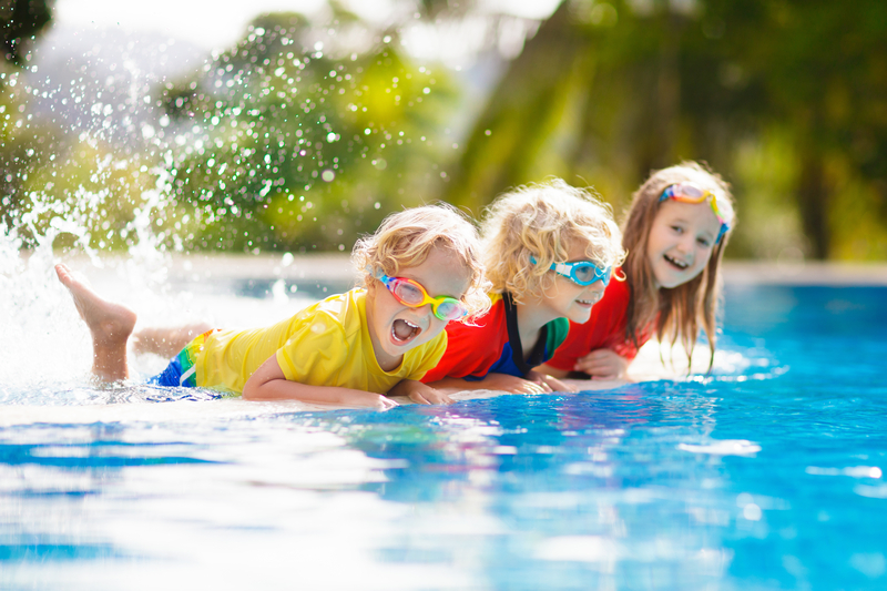 Kids in swimming pool.