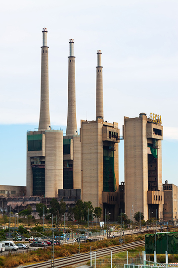 Chimneys at power station 