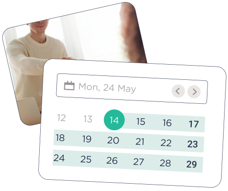 Graphic of calendar and people