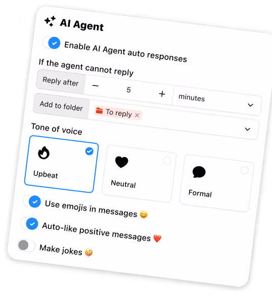 Inrō Instagram AI Agent with tone of voice selection option