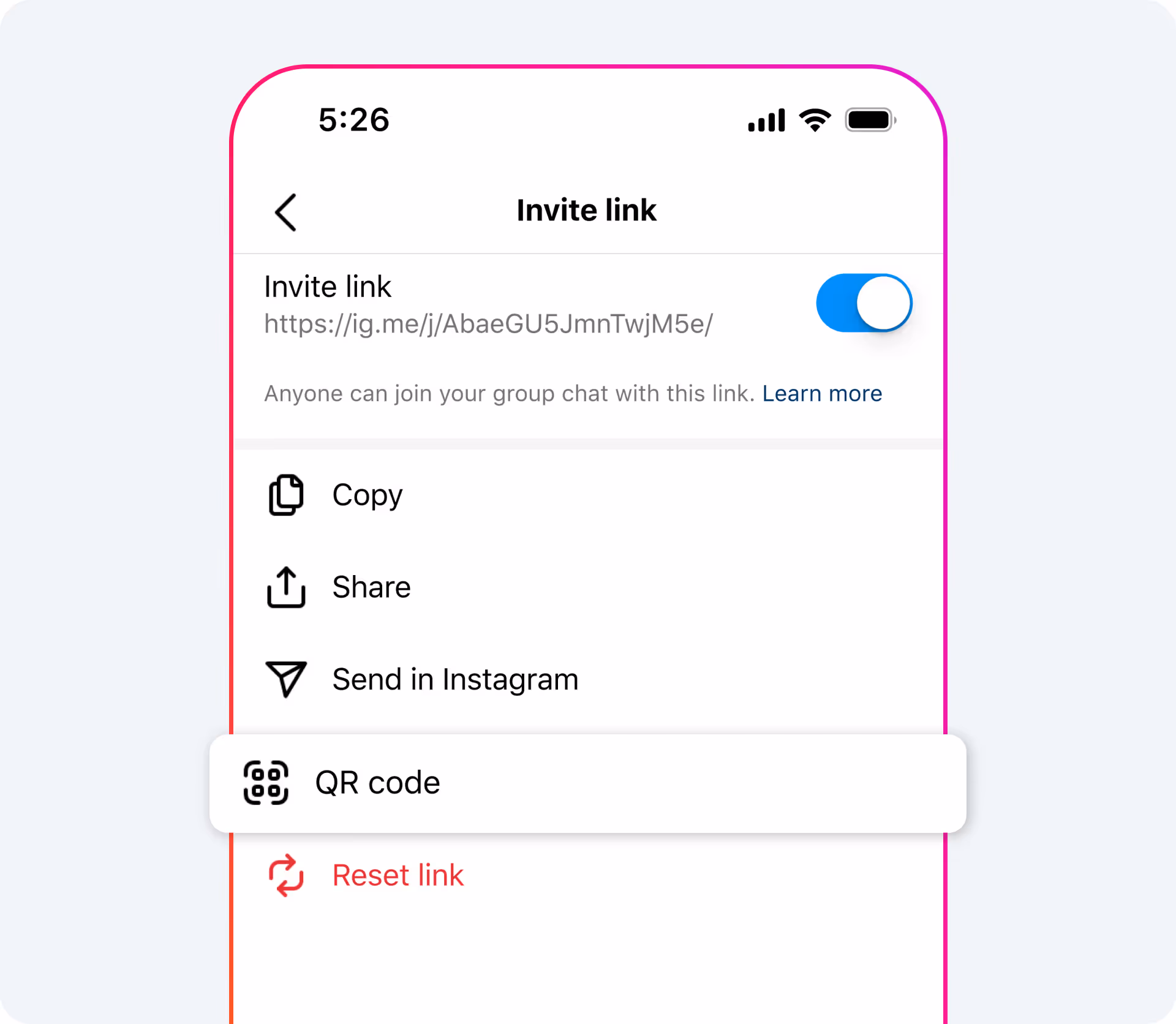 QR Code Instagram Group chat