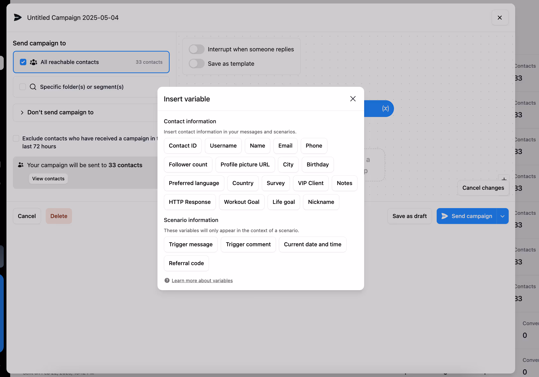 Insert personalized messages in your mass DM campaigns
