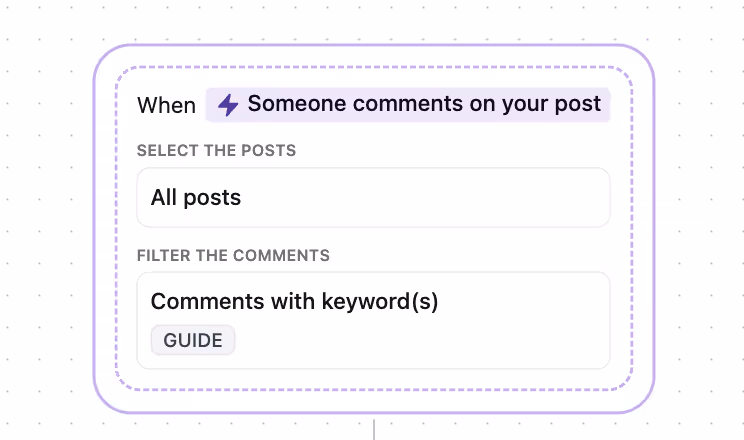 comment to dm automation keywords