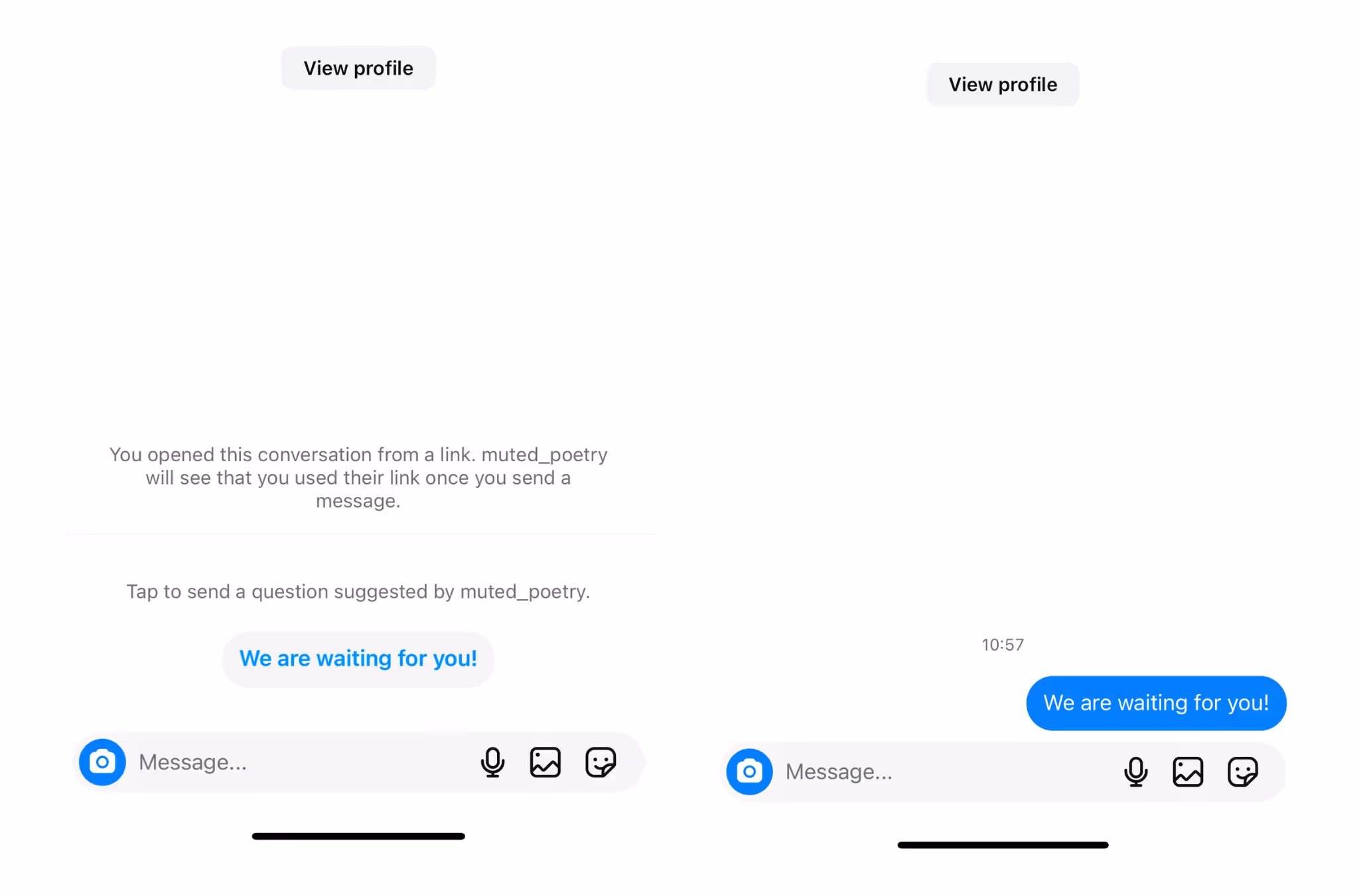 selecting instagram icebreaker appearing in DM