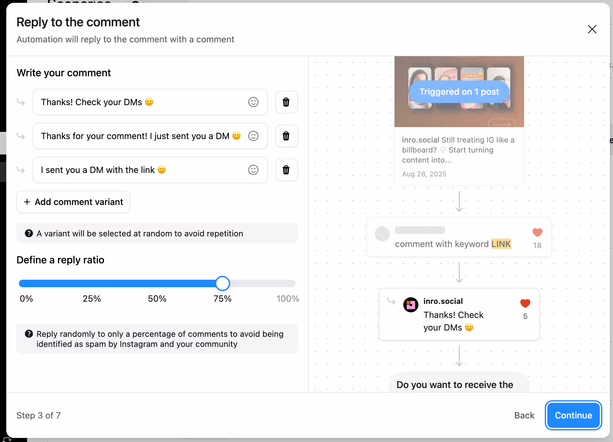 simplest instagram automation set up
