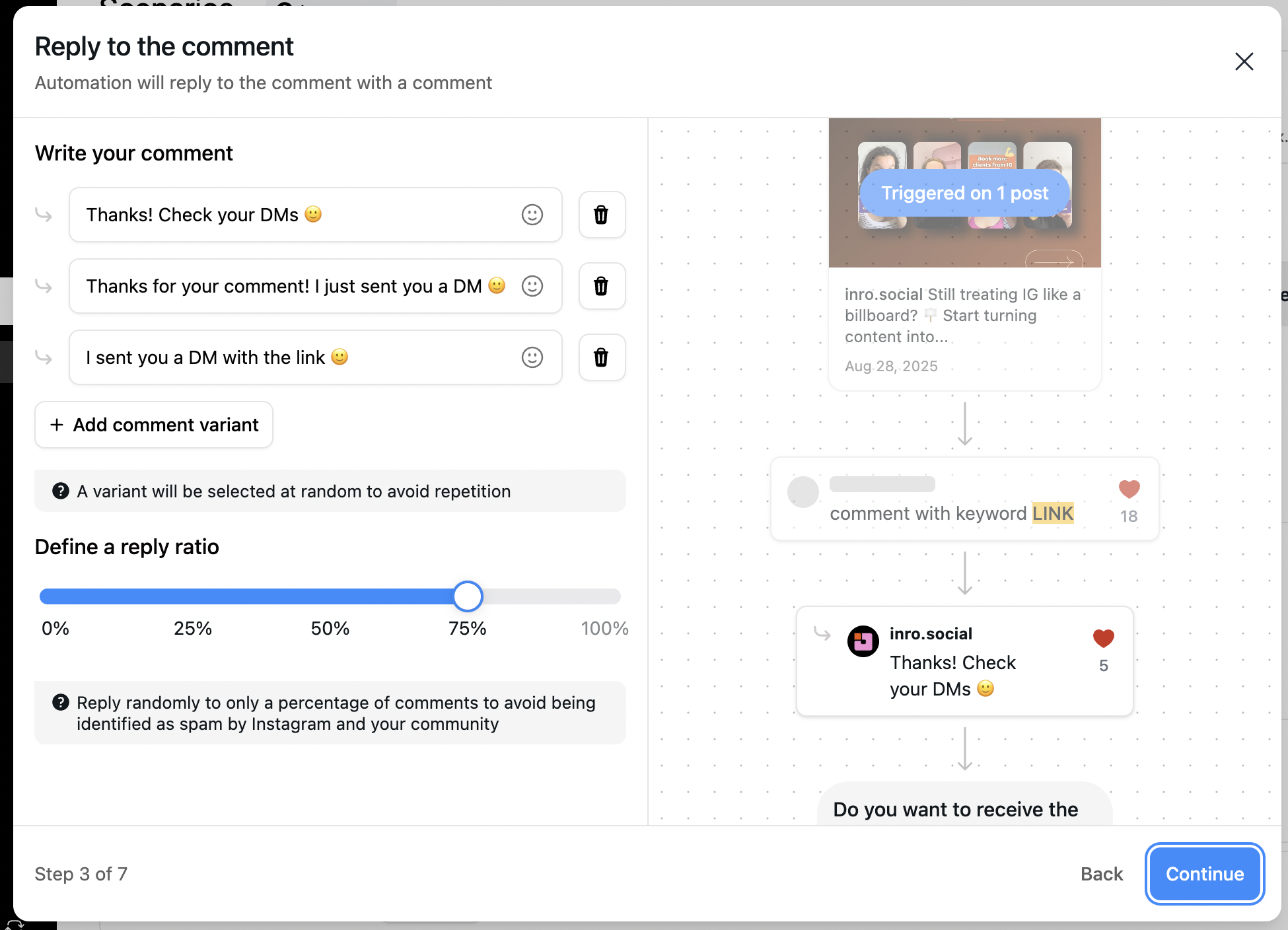 simplest instagram automation set up