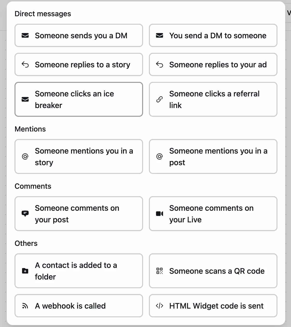 instagram automation triggers