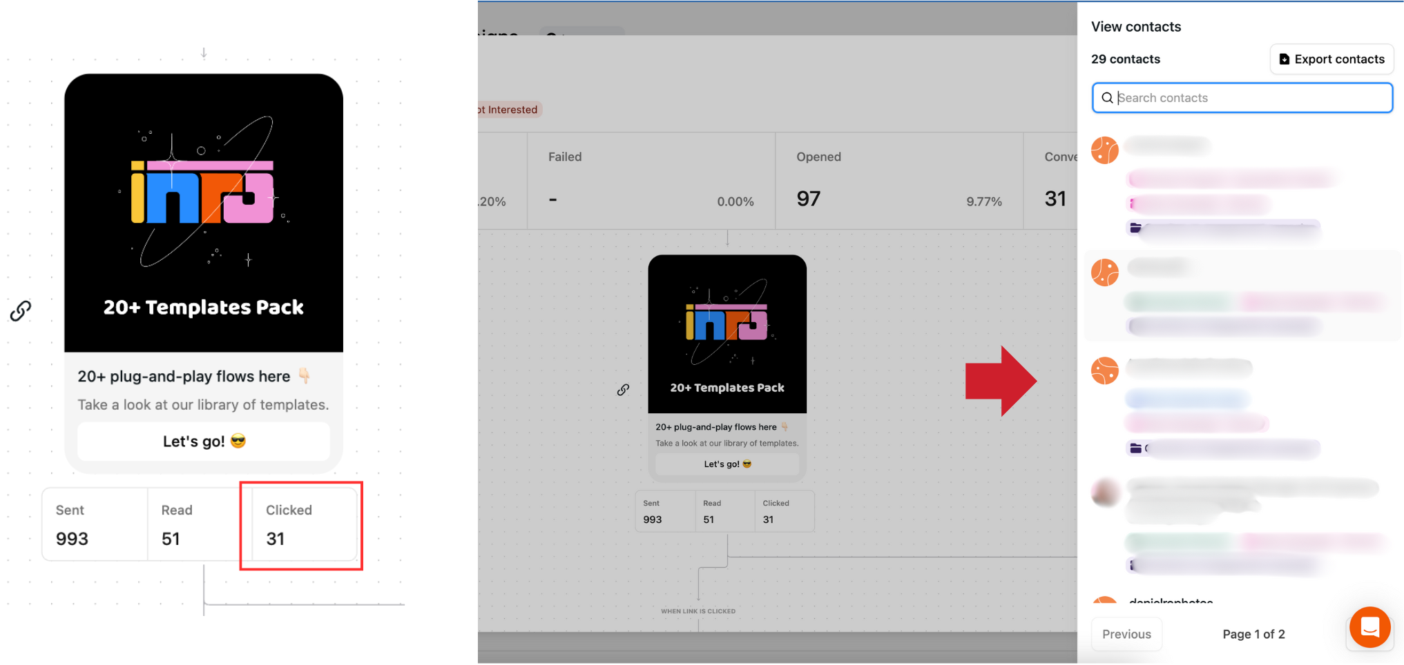 instagram contacts in DM campaigns