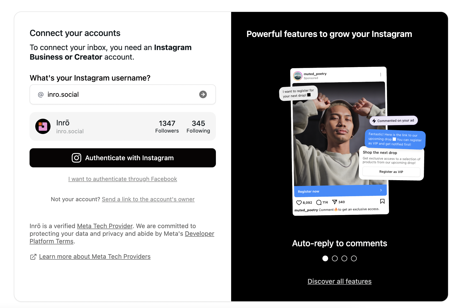 connect instagram account to meta approved tool