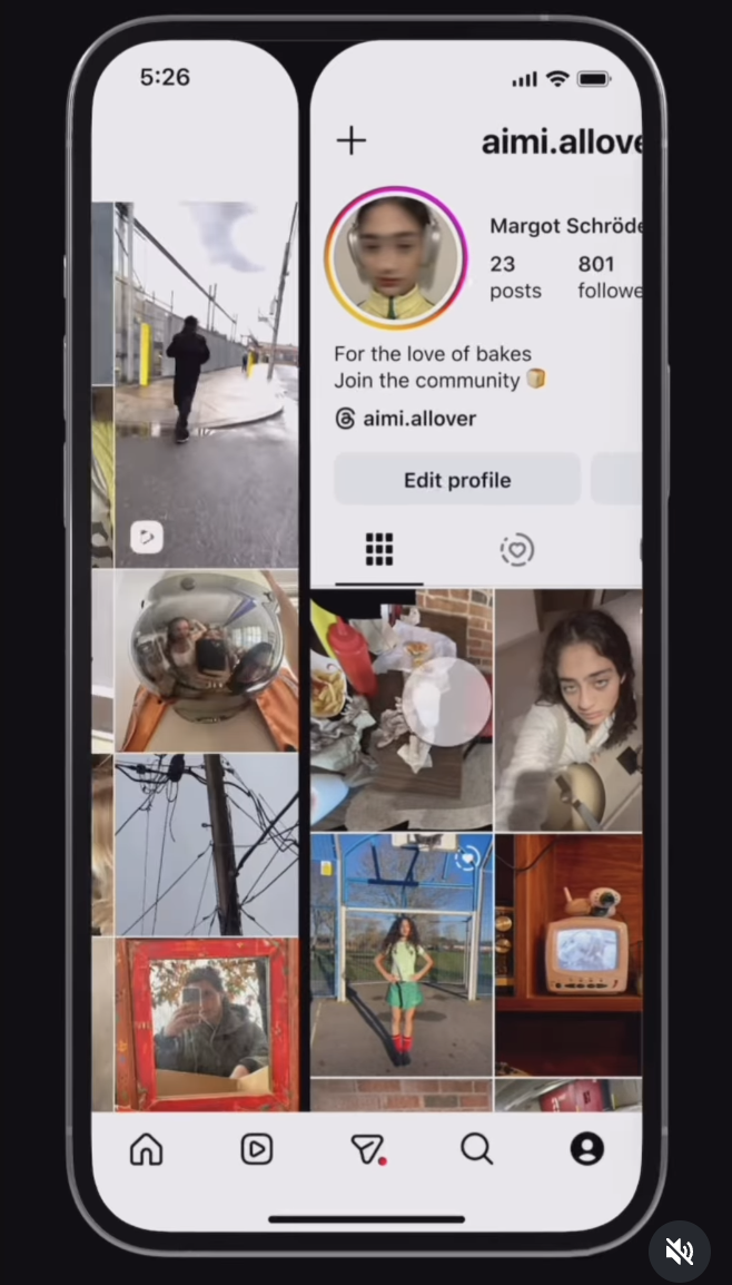 new instagram tabs layout
