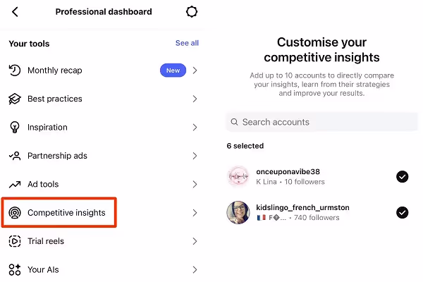 instagram competitive insights